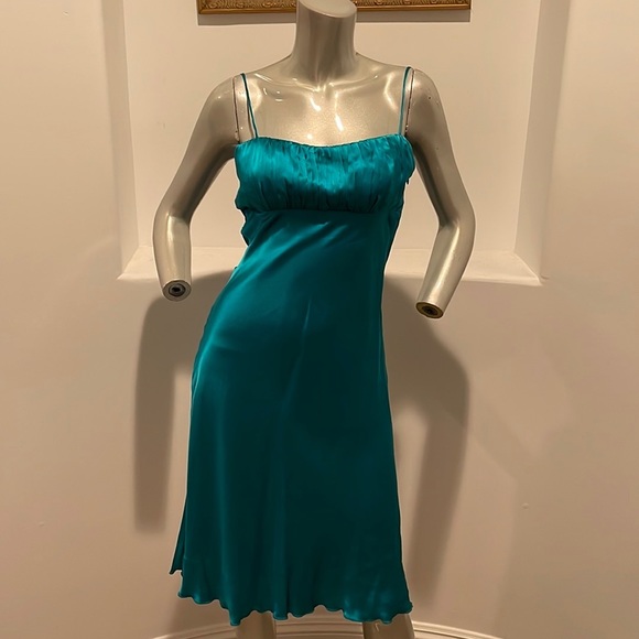 CACHE Teal Midi Dress Size 10 - Picture 9 of 14